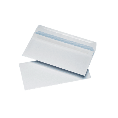 1000 White DL Non Windowed Self Seal Envelopes