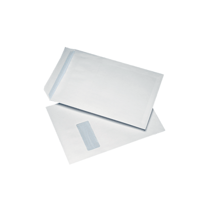 250 White C4 Windowed (40mm x 105mm) Self Seal Envelopes