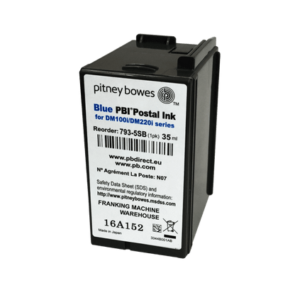 Pitney Bowes DM100i, DM110i, DM125i, DM150i, DM160i, DM175i, DM200i & DM220i Genuine Original Smart Blue Ink Cartridge